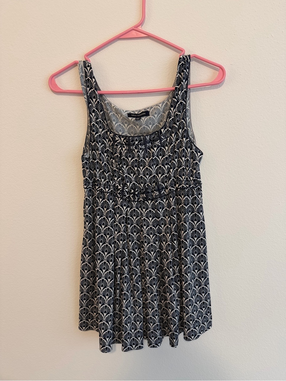 Max Edition Black and White Patterned Tank Top